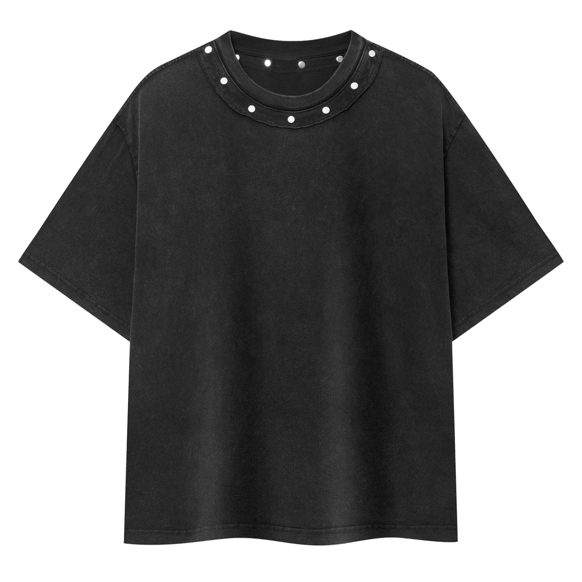Unisex Washed Boxy Studded T-Shirt