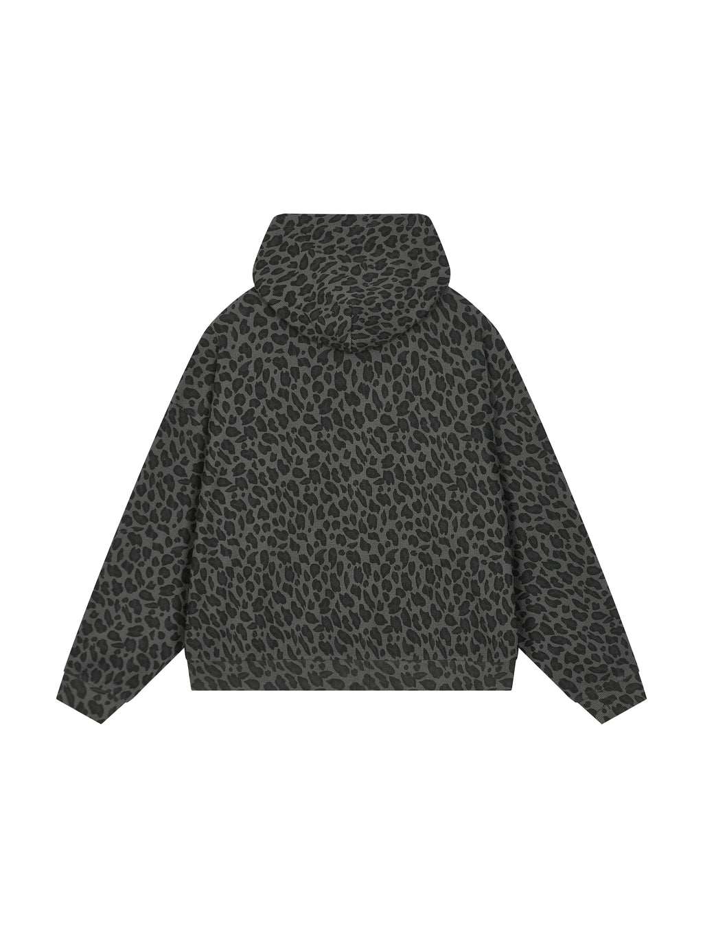 Unisex Leopard Print Waffle Full Zip Hoodie
