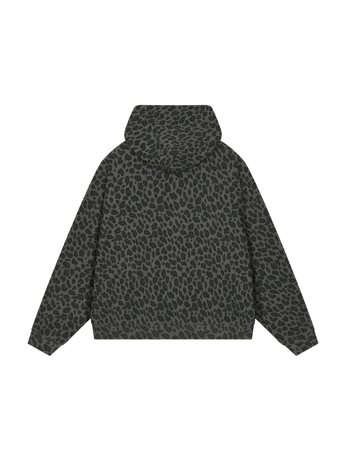 Unisex Leopard Print Waffle Full Zip Hoodie