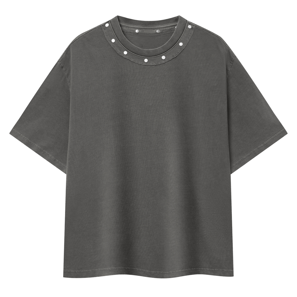Unisex Washed Boxy Studded T-Shirt