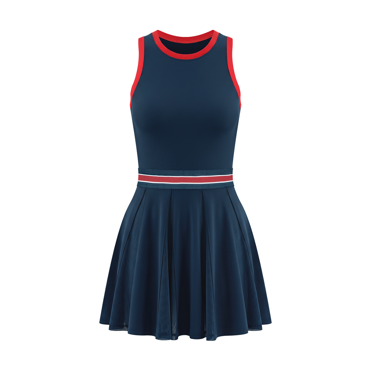 Women's Color Block A-Line Sleeveless Dress
