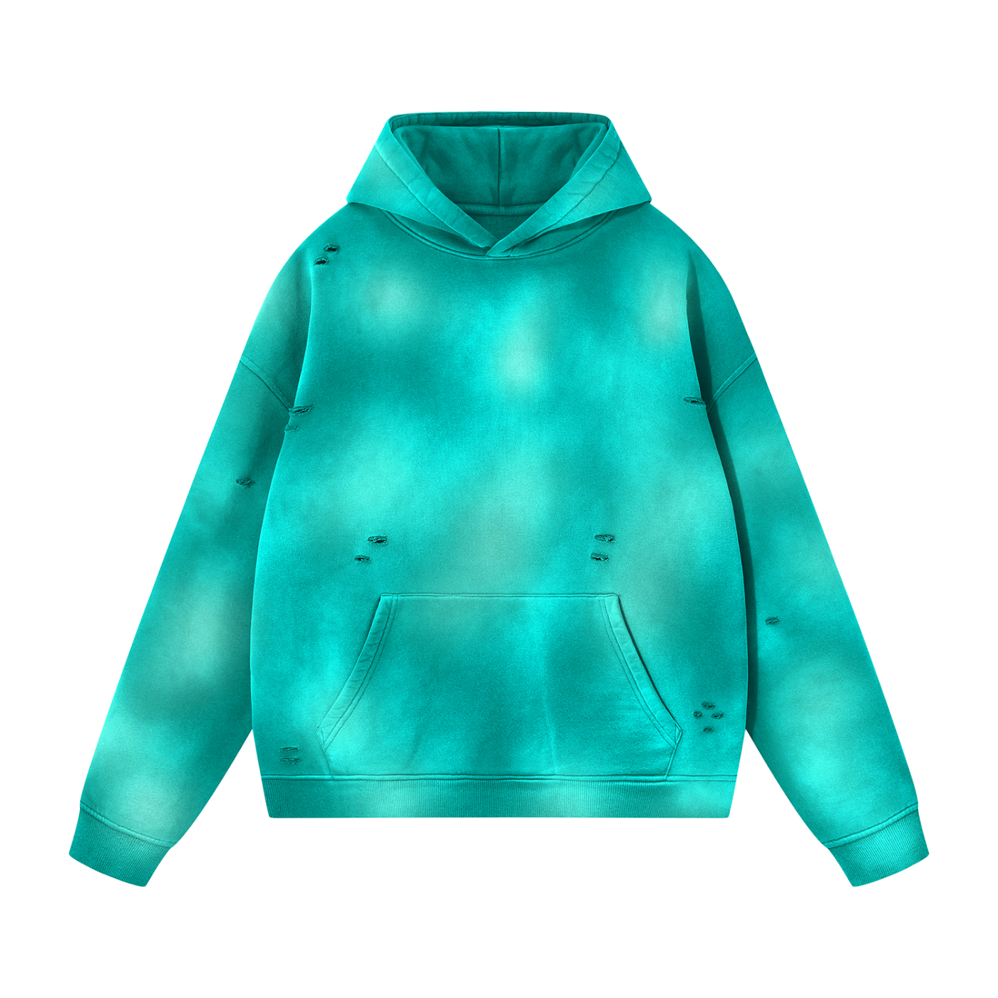 Unisex Sunfade Frayed Fleece Hoodie