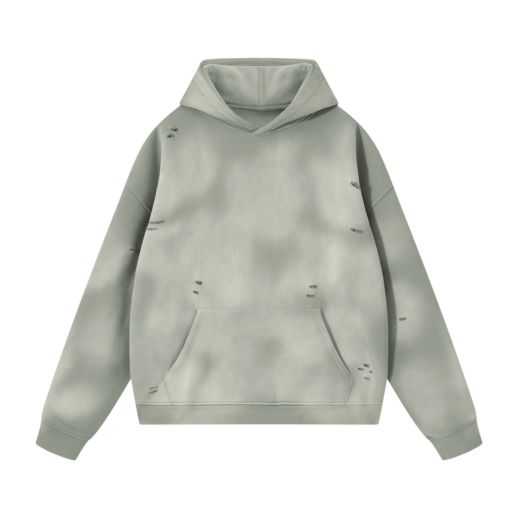 Unisex Sunfade Frayed Fleece Hoodie