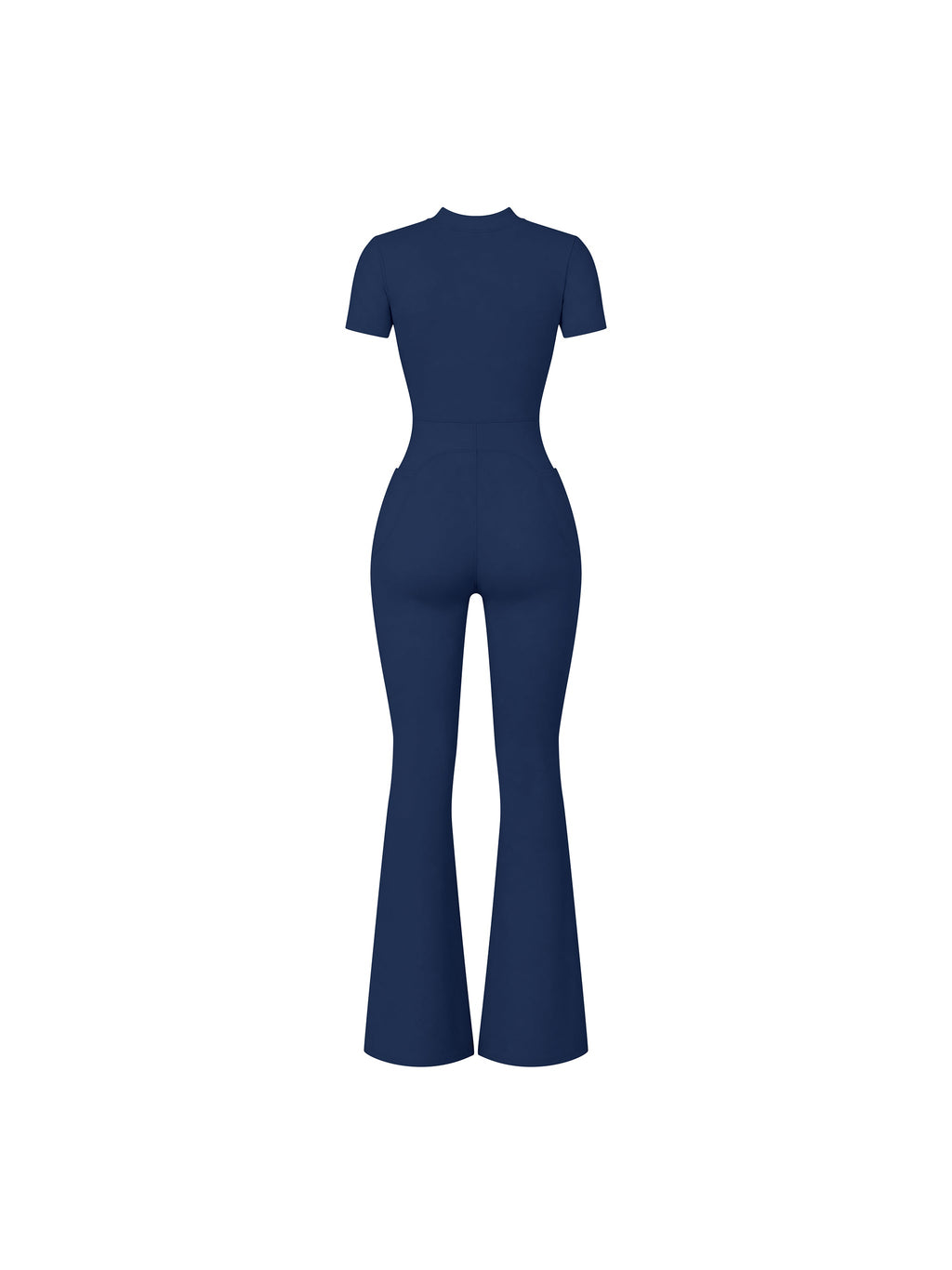 Women’s Tight Flared Leg Quarter-Zip Jumpsuit