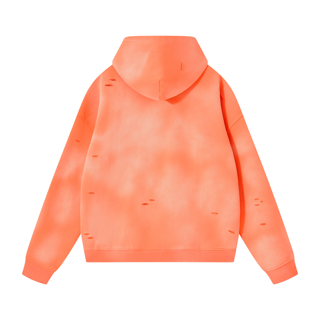 Unisex Sunfade Frayed Fleece Hoodie