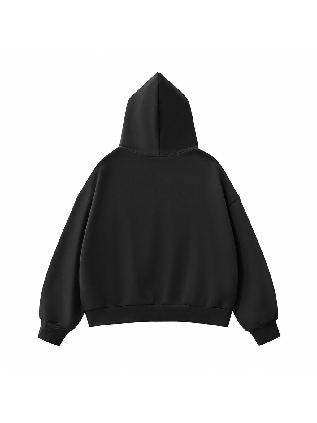 Fleeced Full-Zip Boxy Hoodie