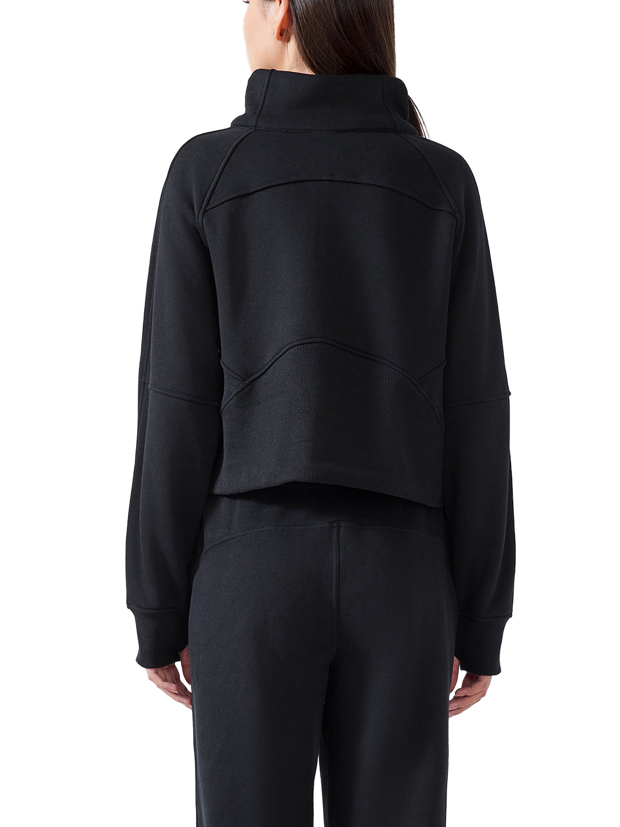 Cropped Half-Zip Sweatshirt