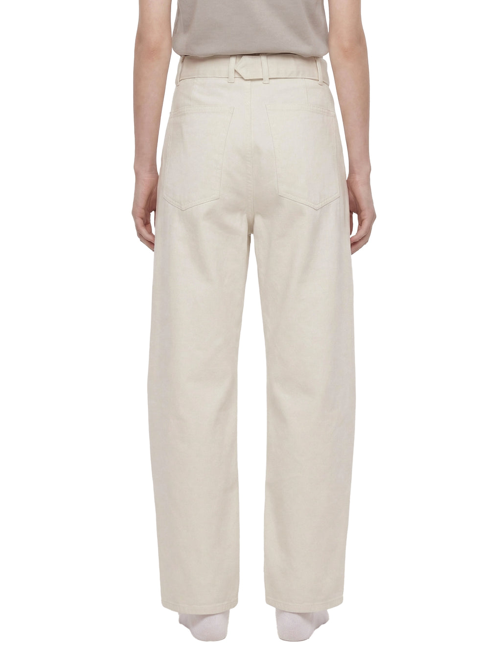 Belted Barrel-leg Chino Pants