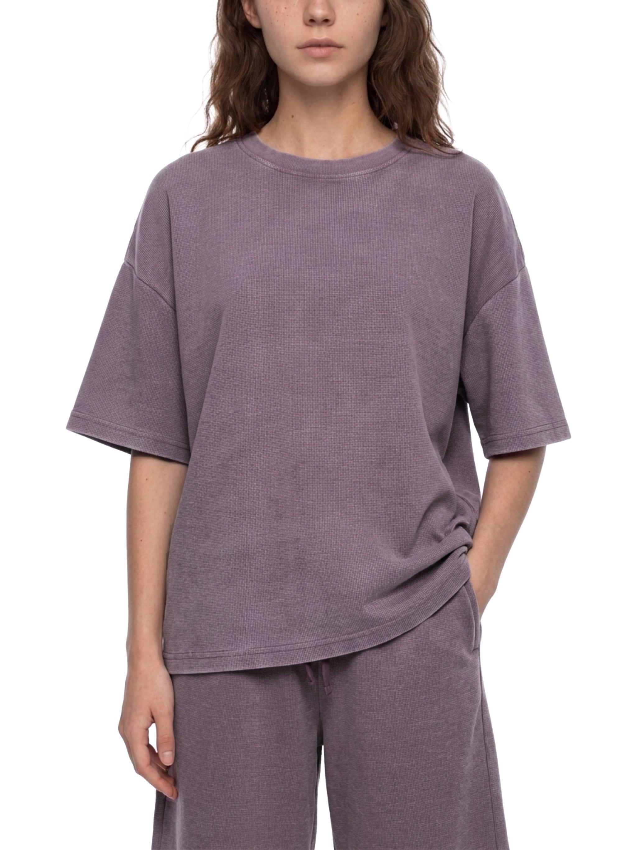 Unisex Vintage Wash Sunfade Boxy Waffle T-Shirt