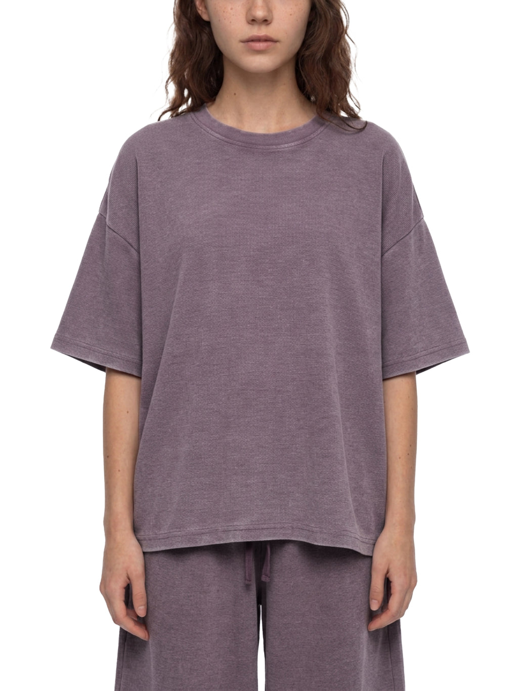 Unisex Vintage Wash Sunfade Boxy Waffle T-Shirt