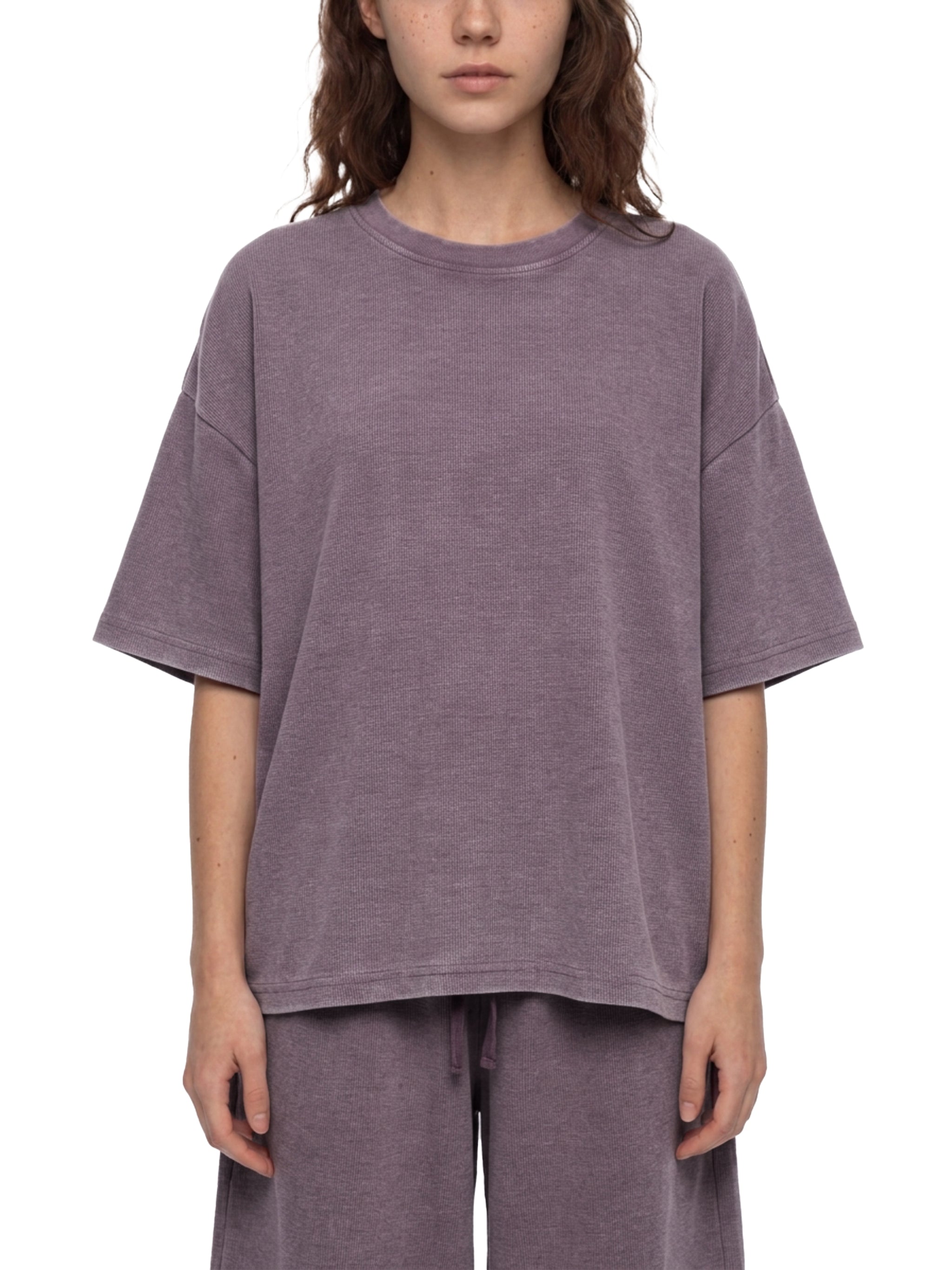Unisex Vintage Wash Sunfade Boxy Waffle T-Shirt