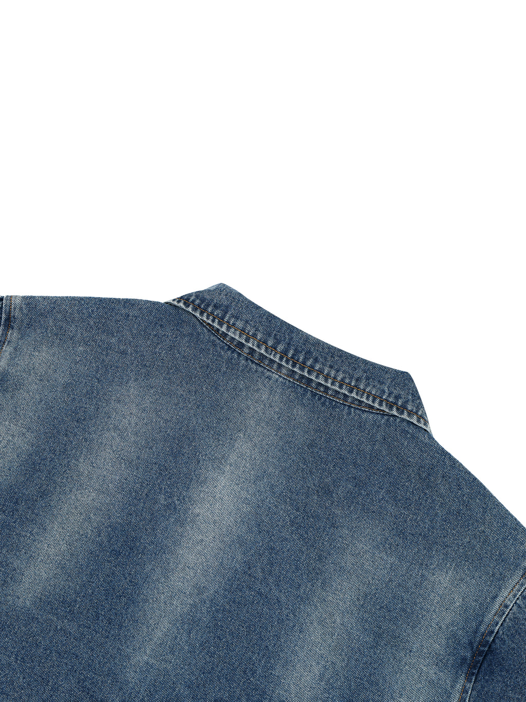 Unisex Vintage Washed Full-Zip Denim Shirt