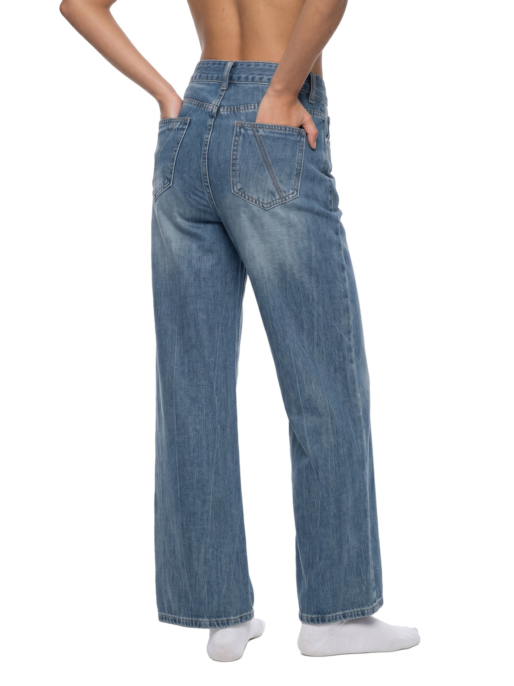 Women’s Vintage Wash Wide Leg Jeans