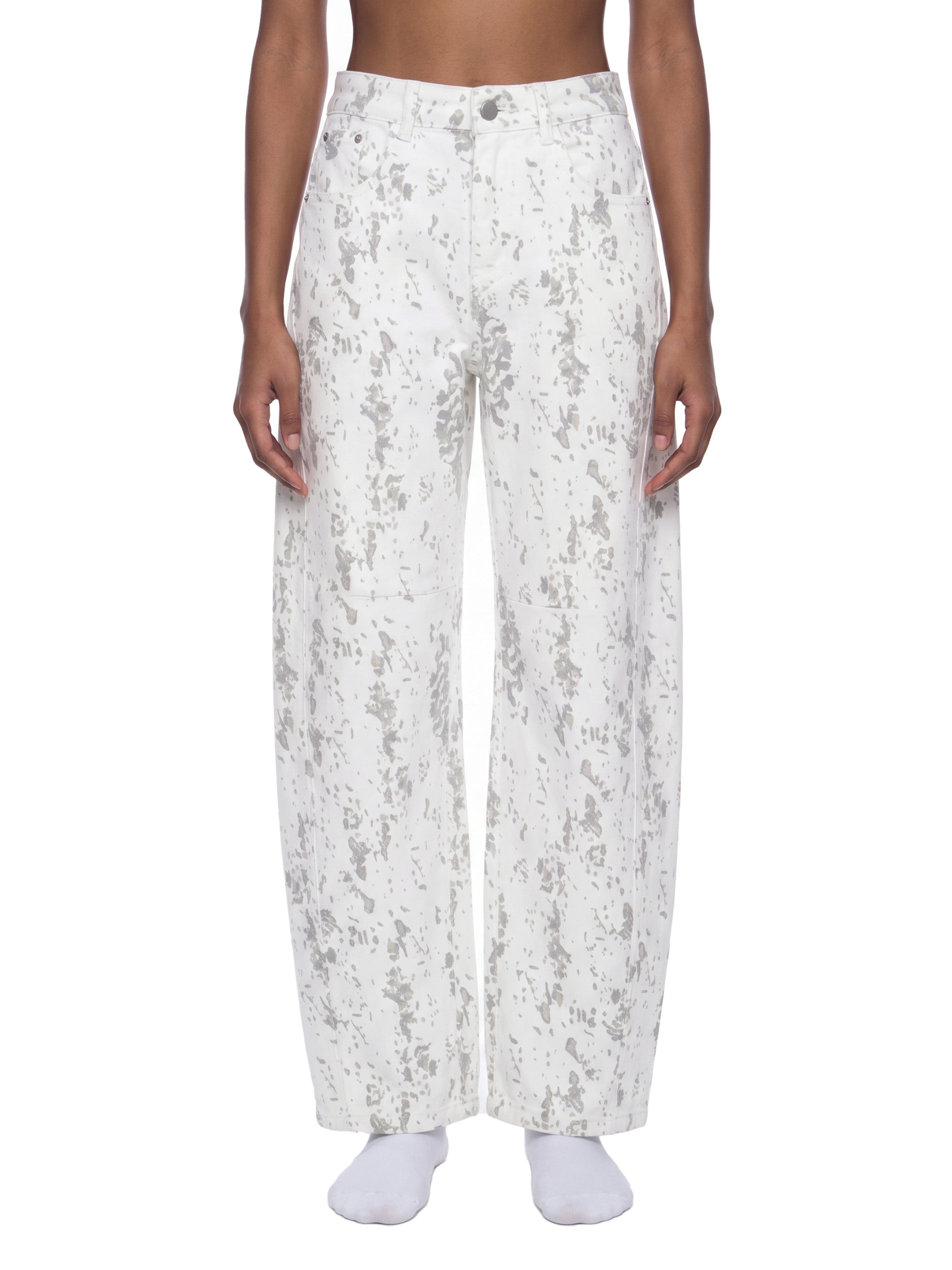 Women's Splatter Barrel Leg Jeans