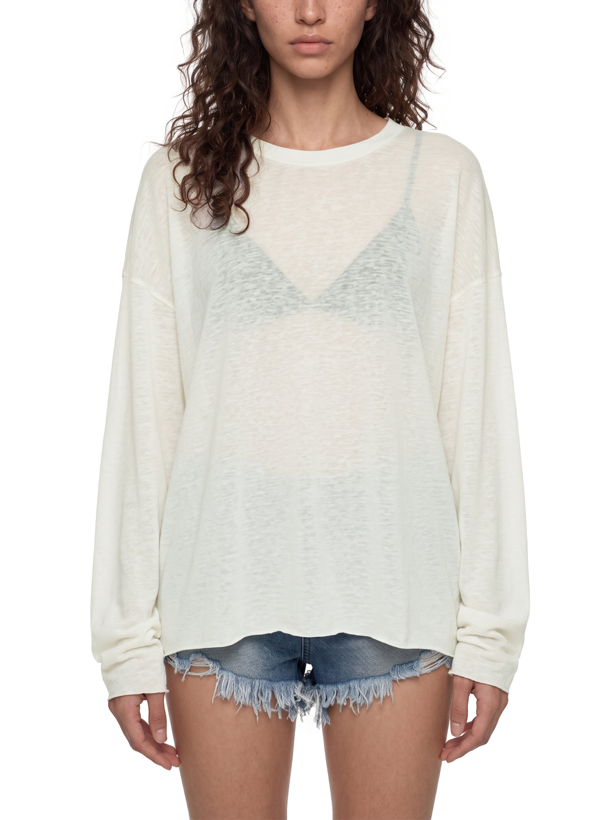 Unisex Raw Edge Long Sleeve T-Shirt